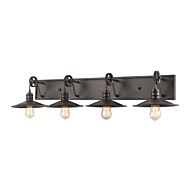 Spindle Wheel 4-Light Bathroom Vanity Light in Oil Rubbed Bronze