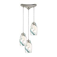 Turbulence 3-Light Pendant in Satin Nickel