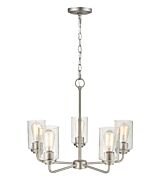 Millennium 5 Light Chandelier in Satin Nickel