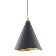 Hudson Valley Martini Pendant Light in Gold Leaf and Black