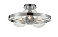 DVI Courcelette 3-Light Semi-Flush Mount in Chrome