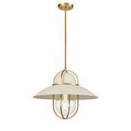 DVI Peggy'S Cove 1-Light Pendant in Matte White and Venetian Brass