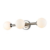 DVI Alouette 3-Light Bathroom Vanity Light in Chrome and Buffed Nickel