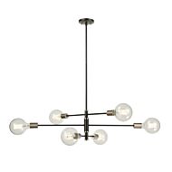 DVI Lake Loft 6-Light Pendant in Platinum and Graphite