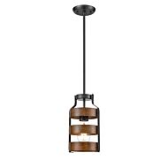 DVI Fort Garry 1-Light Mini-Pendant in Graphite and Ironwood