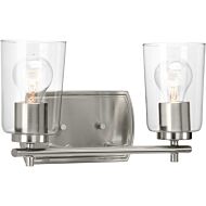 Adley 2-Light Bathroom Vanity Light & Vanity in Brushed Nickel