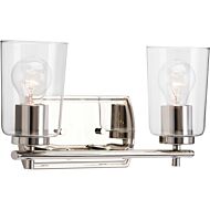 Adley 2-Light Bathroom Vanity Light & Vanity in Polished Nickel