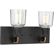 Rushton 2-Light Bathroom Vanity Light & Vanity in Graphite