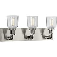 Rushton 3-Light Bathroom Vanity Light & Vanity in Brushed Nickel