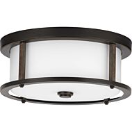 Mast 2-Light Flush Mount in Antique Bronze