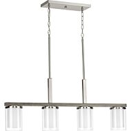 Mast 4-Light Linear Chandelier in Brushed Nickel