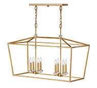 Stinson 8-Light LED Chandelier in Distressed Brass