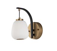 Soji 1-Light LED Wall Sconce in Black with Gold