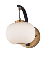 Soji 1-Light LED Wall Sconce in Black with Gold