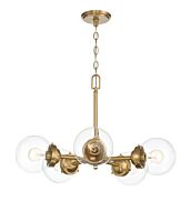 Knoll 5-Light Chandelier in Brushed Gold