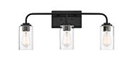 Logan 3-Light Bathroom Vanity Light Bar in Matte Black