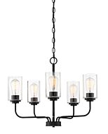 Logan 5-Light Chandelier in Matte Black