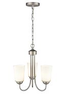 Millennium 3 Light Chandelier in Satin Nickel