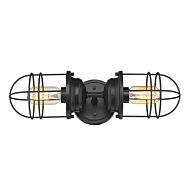 Seaport BLK Two Light Wall Sconce in Matte Black by Golden