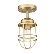 Seaport BCB One Light Semi Flush Mount in Brushed Champagne Bronze by Golden