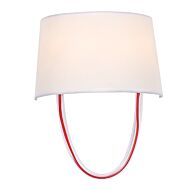 Crystorama Stella 2 Light 12 Inch Wall Sconce in Polished Chrome And Red Cord