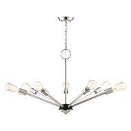 Prague 7-Light Chandelier in Brushed Nickel w with Black