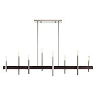 Denmark 8-Light Chandelier in Brushed Nickel w with Bronzes