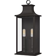 Abernathy Two Light Outdoor Wall Mount in Old Bronze by Quoizel