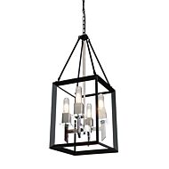 Artcraft Vineyard 4 Light Chandelier in Black & Chrome