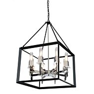 Artcraft Vineyard 8 Light Chandelier in Black & Chrome