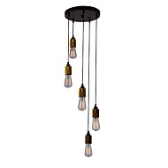 Artcraft Jersey 5 Light Chandelier in Vintage Brass