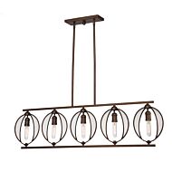 Artcraft Linden 5 Light Kitchen Island Light in Bronze