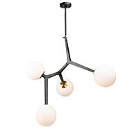 Artcraft Ravello 4 Light Pendant Light in Black & Harvest Brass