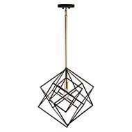 Artcraft Artistry Pendant Light in Matte Black & Harvest Brass