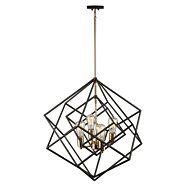 Artcraft Artistry 4 Light Chandelier in Matte Black & Harvest Brass