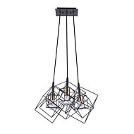 Artcraft Artistry 3 Light Chandelier in Matte Black & Harvest Brass