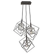 Artcraft Artistry 3 Light Chandelier in Matte Black & Polished Nickel