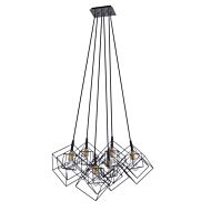 Artcraft Artistry 6 Light Chandelier in Matte Black & Harvest Brass