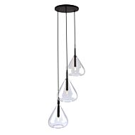 Conic 3-Light Pendant in Black