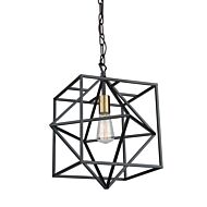 Artcraft Roxton Pendant Light in Matte Black & Harvest Brass