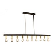 Artcraft Sandalwood 10 Light Kitchen Island Light in Satin Brass