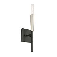 Artcraft Flute Wall Sconce in Matte Black & Satin Nickel