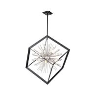 Artcraft Sunburst 8 Light Chandelier in Matte Black & Chrome