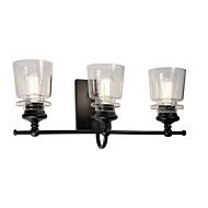 Artcraft Castara 3 Light Bathroom Vanity Light in Black & Brass