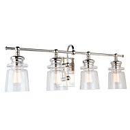 Artcraft Castara 4 Light Bathroom Vanity Light in Polished Nickel