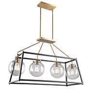 Artcraft Bridgetown 4 Light Kitchen Island Light in Black & Harvest Brass