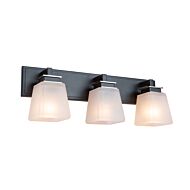 Artcraft Eastwood 3 Light Bathroom Vanity Light in Black & Brushed Nickel