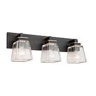 Artcraft Eastwood 3 Light Bathroom Vanity Light in Black & Brass