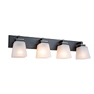 Artcraft Eastwood 4 Light Bathroom Vanity Light in Black & Brushed Nickel