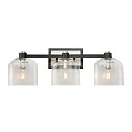 Artcraft Lyndon 3 Light Bathroom Vanity Light in Black and Brushed Nickel